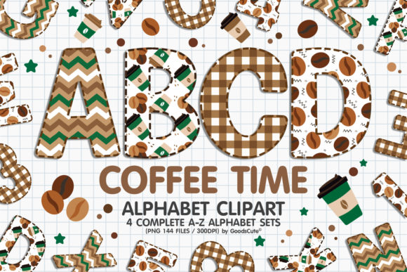 Download Coffee Time Alphabet Letters Sublimation - Sublimation Collection