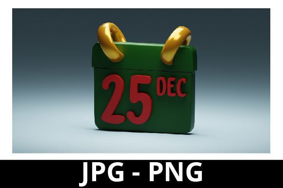 Download 3d Rendered 25th December Calendar - Premium Resources