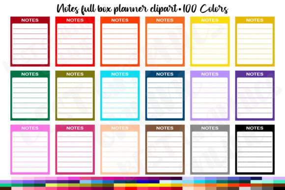 Download Notes Full Box Planner Stickers Clipart - Notes Collection