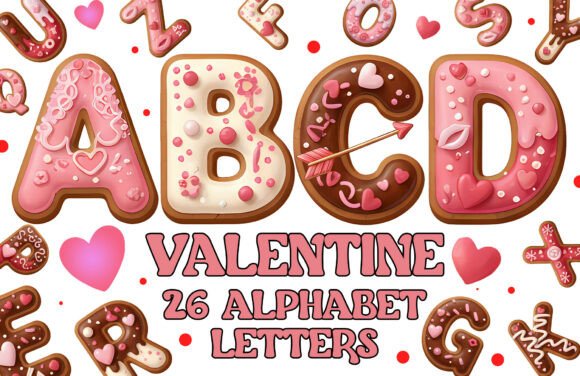 Download Valentines Alphabet Letters Sublimation - Sublimation Collection
