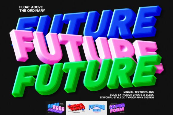 Download 3D Futuristic Extrude Text Effect - Extrude Collection