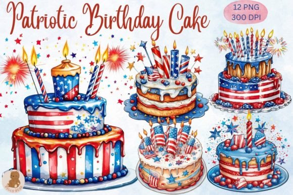Download Patriotic Birthday Cake Sublimation - Sublimation Collection