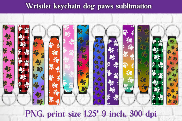 Download Wristlet Keychain Dog Paws Sublimation - Sublimation Collection
