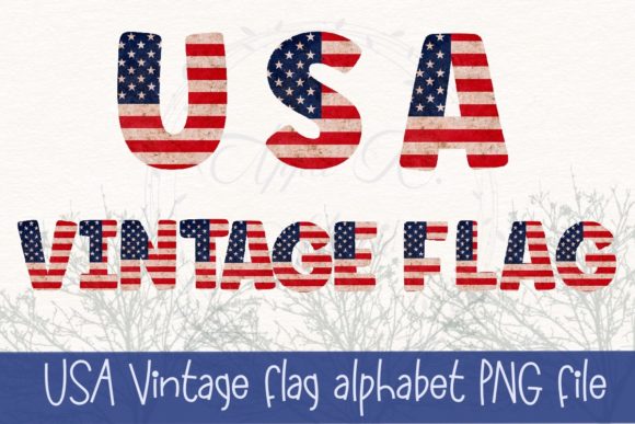 Download USA Vintage Flag Alphabet  Number Symbol - Symbol Collection