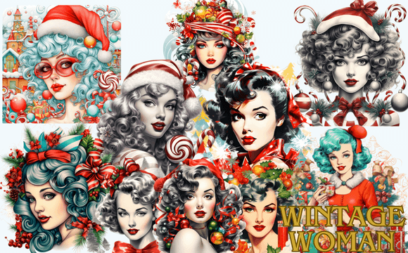 Download Vintage Woman Christmas Sublimation - Sublimation Collection