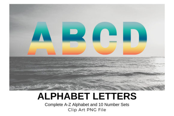 Download Gradients Sky Alphabet Sublimation Fonts - Sublimation Collection