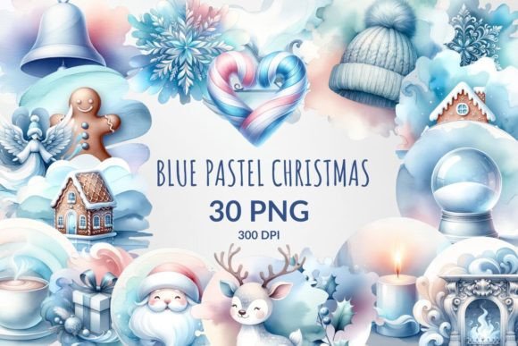Download Blue Watercolor Christmas Sublimation - Sublimation Collection